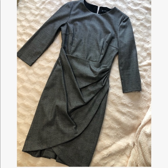 Zara Basics Ruched Slimming Long Sleeve Dress - Picture 1 of 4